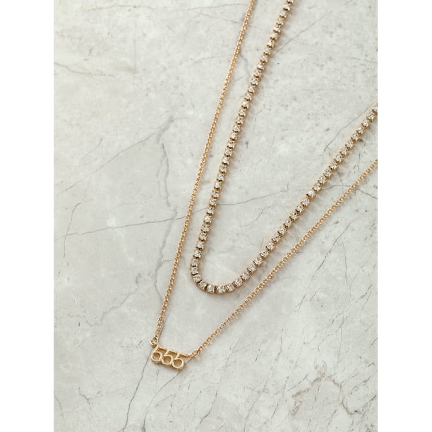 New Time And Tru Gold Necklace Set, Number 555, Change Be Open To Transition